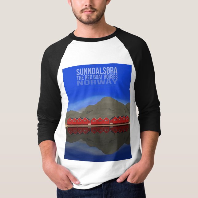 Camiseta The Red Boat Houses Sunndalsøra Noruega (Frente)