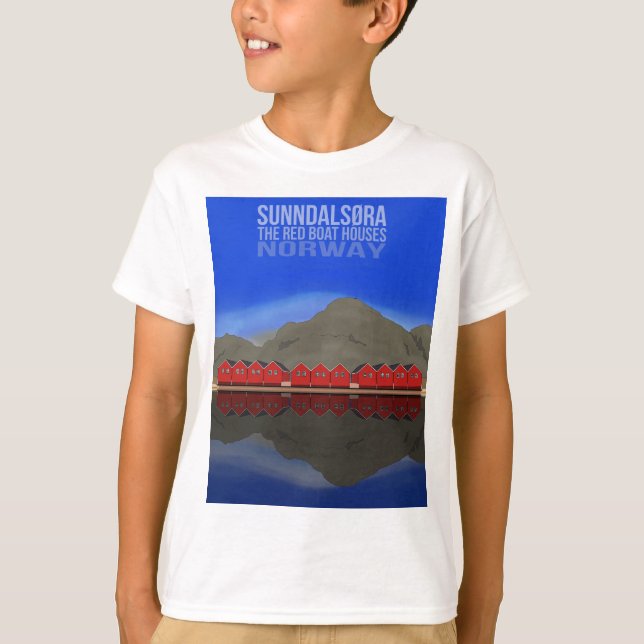 Camiseta The Red Boat Houses Sunndalsøra Noruega (Frente)