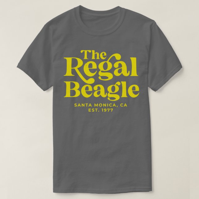 Camiseta The Regal Beagle Papais noeis Monica CA Est 1977 (Frente do Design)