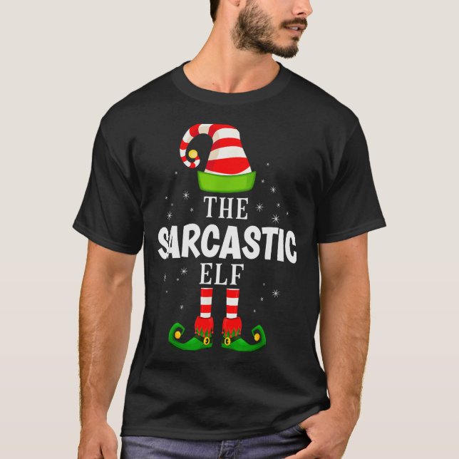 Camiseta The Sarcastic Elf Christmas Pjs Matching Pajama  (Frente)