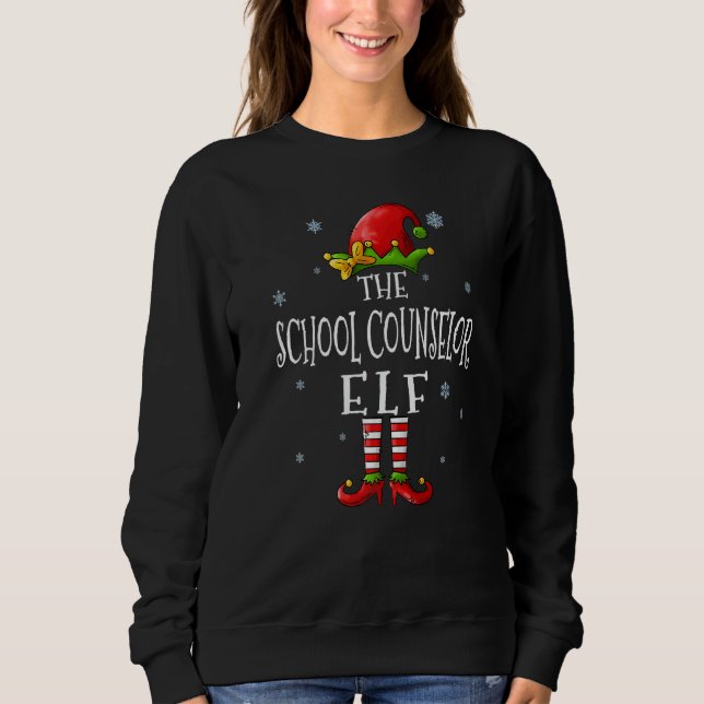 Camiseta The School Counselor Elf Squad  Xmas Matching Chri (Frente)