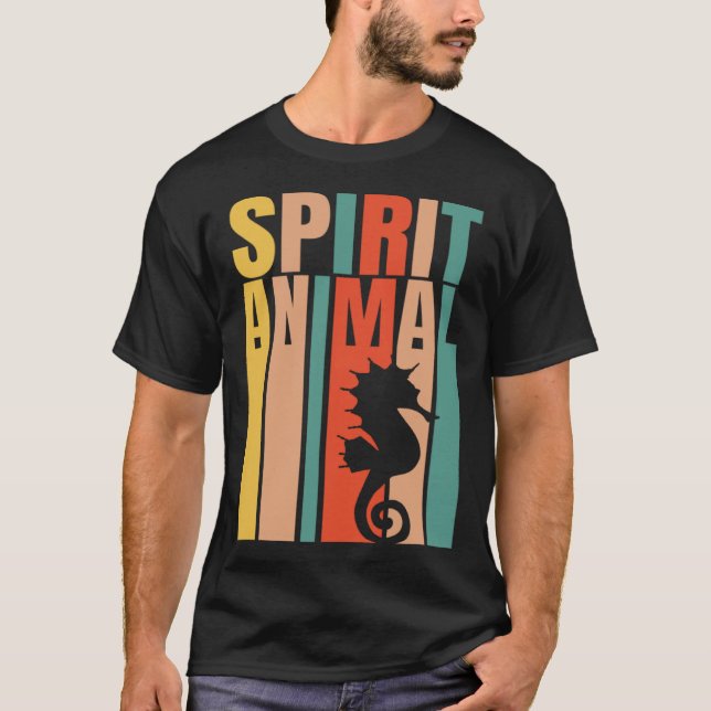 Camiseta The Seahorse Is My Spirit Animal  Retro (Frente)