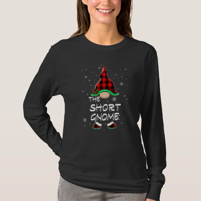 Camiseta The Short Gnome Red Buffalo Plaid Christmas Pajama (Frente)