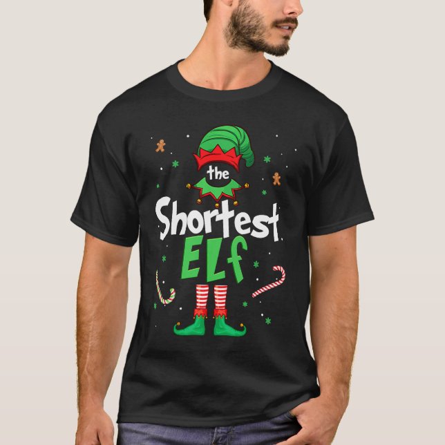 Camiseta The Shortest Elf  Xmas Matching Christmas For Fami (Frente)