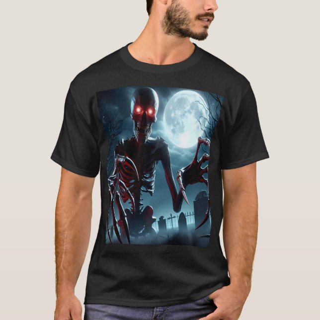 Camiseta The Skeleton's Rise Under the Full Moon (Frente)