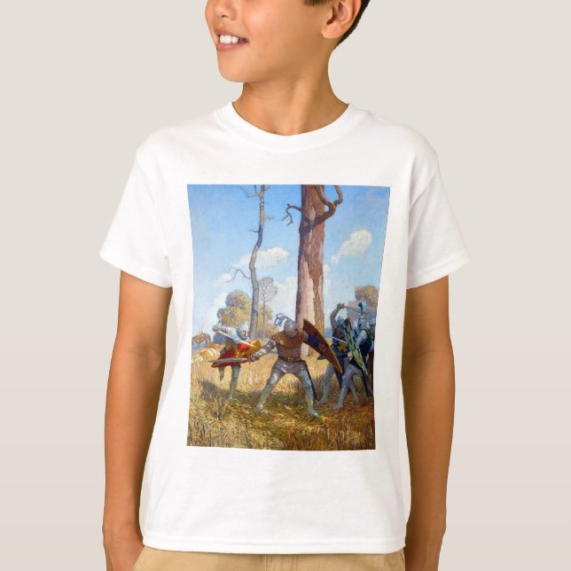 Camiseta The Slay of Sir Lamorak, c. 1922, por N.C. Wyeth (Frente)