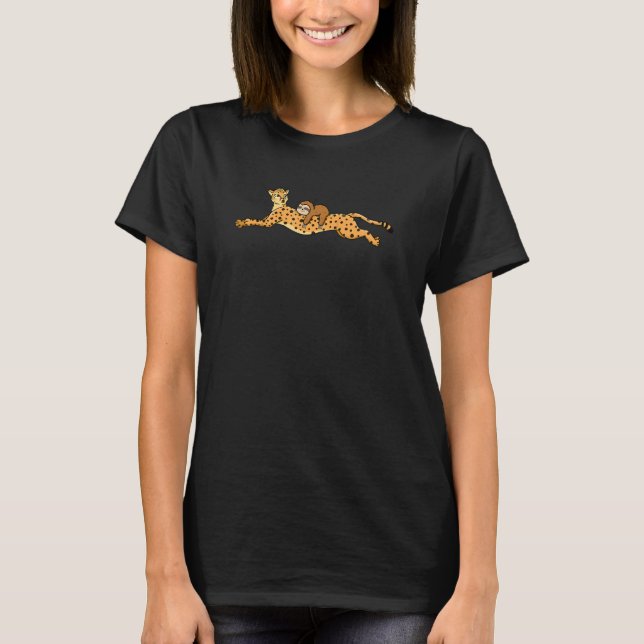 Camiseta The Slowest Animal Riding The Fastest   Cheetah Sl (Frente)