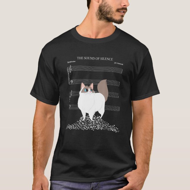 Camiseta The Sound Of Silence  Cat Classical Music Composer (Frente)
