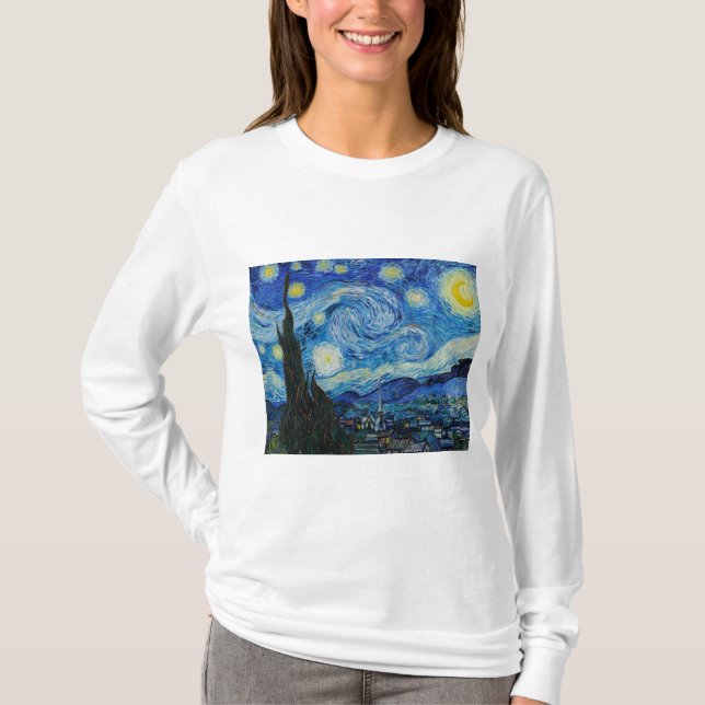 Camiseta The Starry Night 1889, por Vincent van Gogh (Frente)