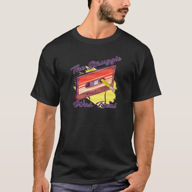 Camiseta The Struggle Was Real 70s Music Mix Tape Nightmare (Frente)