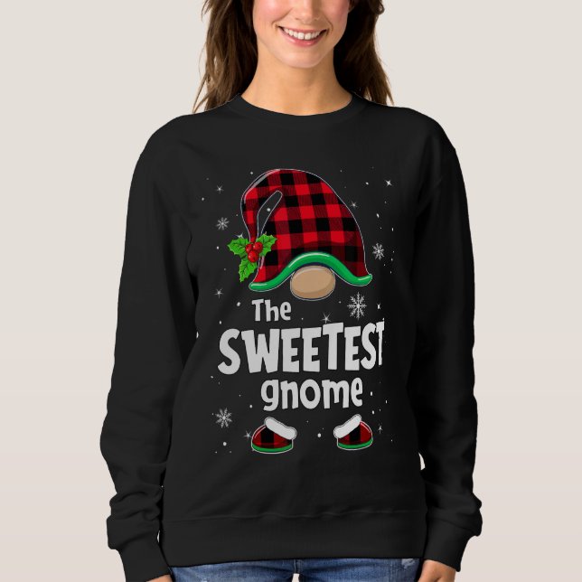 Camiseta The Sweetest Gnome Buffalo Plaid Christmas Matchin (Frente)