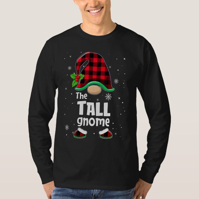 Camiseta The Tall Gnome Buffalo Plaid Christmas Matching Fa (Frente)