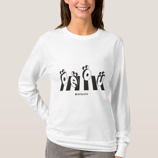 Camiseta “The Umlauts™ Cruzando” Cor Clara (Frente)
