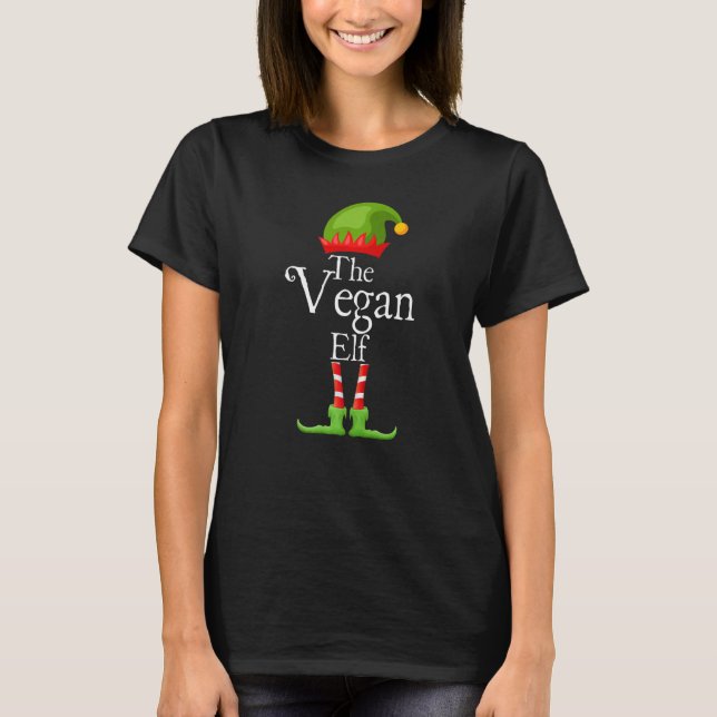Camiseta The Vegan Elf Matching Family Holidays (Frente)