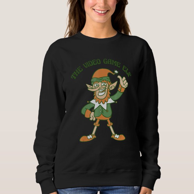 Camiseta The Video Game Elf Cute Ugly Christmas Sweater (Frente)