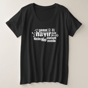 Camiseta The word "No" in different languages Plus Size T-S