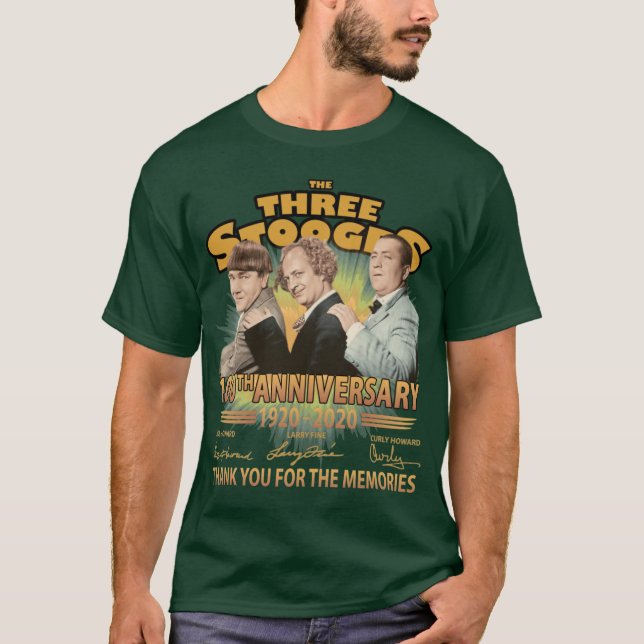 Camiseta Thehree Stooges 100th Anniversary 1920 2020 Signat (Frente)