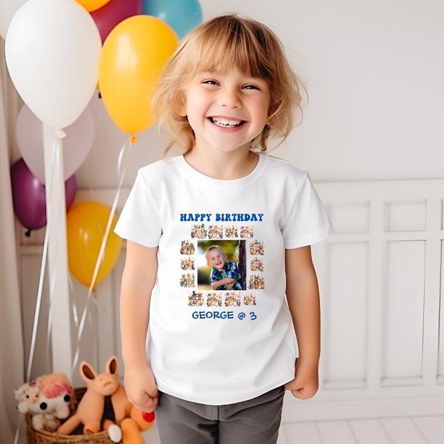 Camiseta Theme Birthday do Tema de Animais da Festa Toddler (Criador carregado)