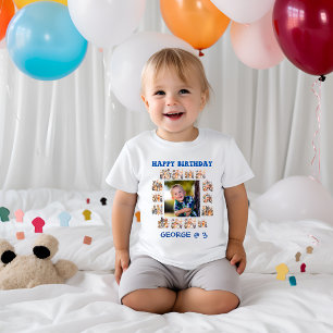 Camiseta Theme Birthday do Tema de Animais de Festas de Beb