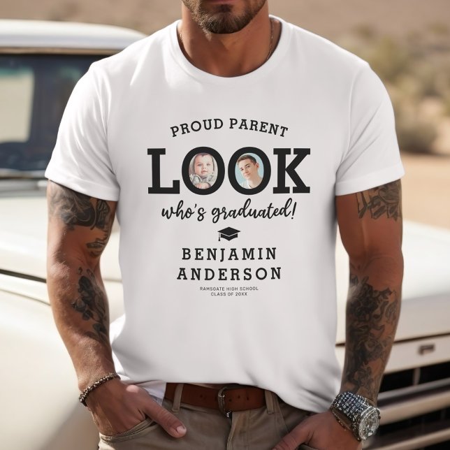 Camiseta Then and Now Photo Look Who's Graduated (Criador carregado)