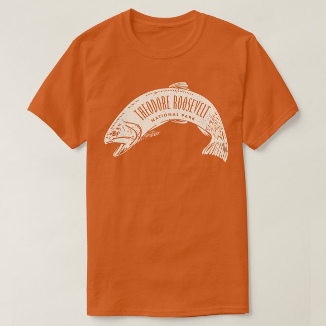 Camiseta Theodore Roosevelt National Park Fish Tan (Frente do Design)