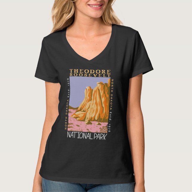 Camiseta Theodore Roosevelt National Park Retro Distestido (Frente)