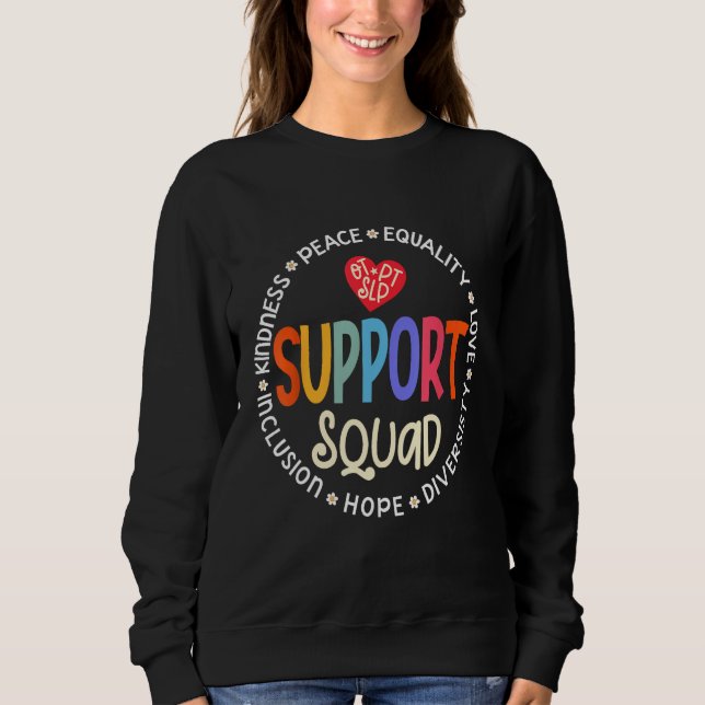 Camiseta Therapy Team PT OT & SLP Support Squad Therapist (Frente)