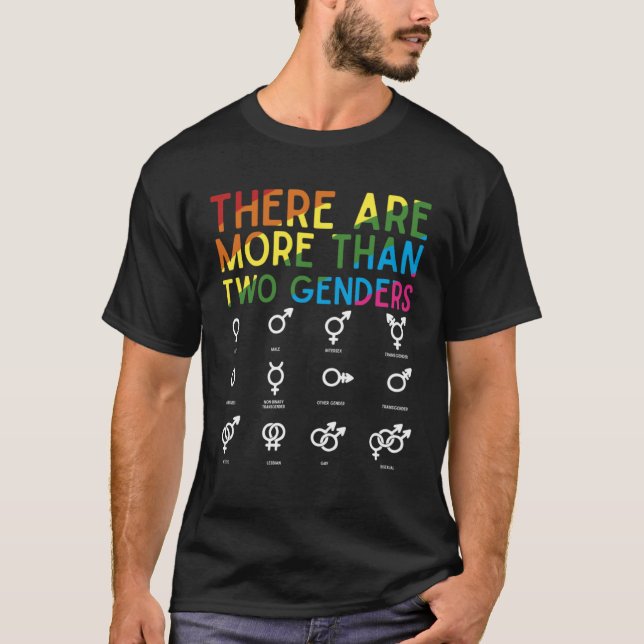Camiseta There Are More Than 2 Genders Rainbow  LGBT Pride (Frente)