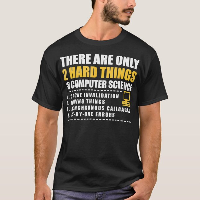 Camiseta There are only 2 hard things in computer science s (Frente)