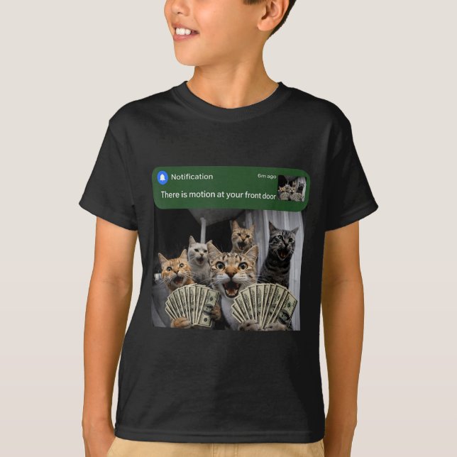 Camiseta There is motion at front door funny cat motion mem (Frente)