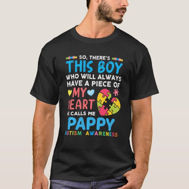 Camiseta There S This Boy He Calls Me Pappy Autism Awarenes (Frente)