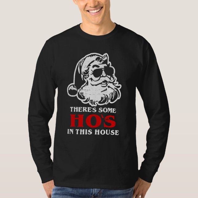 Camiseta There's Some Hos In This House Retro Santa Claus C (Frente)