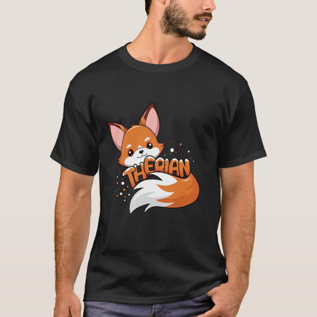 Camiseta Therian Fox Furry Tail Proud Fox Kawaii Alter Kin  (Frente)