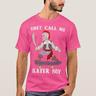 Camiseta They Call Me Skater Boy Halloween Skeleton Skatebo