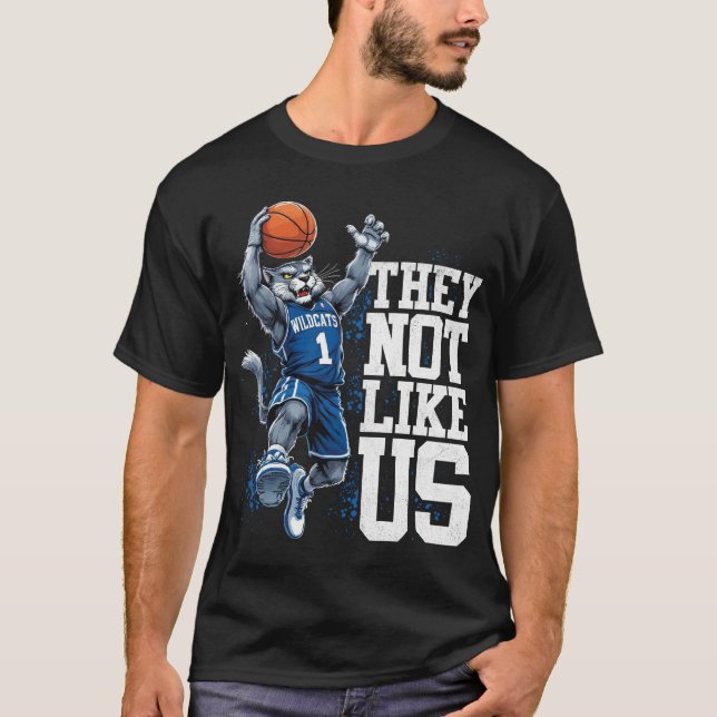 Camiseta They Not Like Us Blue Wildcat Basketball (Frente)