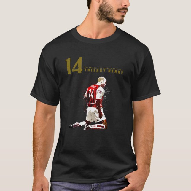Camiseta Thierry henry 14 em vermelho escuro (Frente)