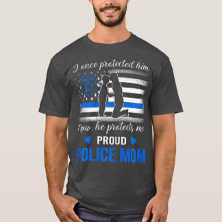 Camiseta Thin Blue Line American Flag Policial Orgulhosa Mã