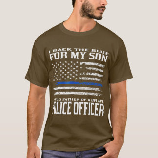 Camiseta Thin Blue LineOrgulhoso Pai Do Policial