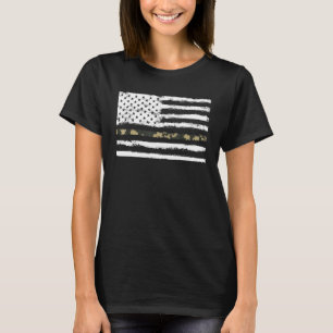 Camiseta Thin Camo Line American Flag Camouflage Vintage Re