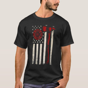 Camiseta Thin Red Ax American Flag Patriot Firefighter 1