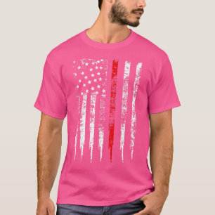 Camiseta Thin Red Line US Flag Gift. Bombeiro em Dificuldad