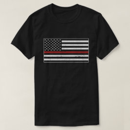Camiseta Thin Red Line USA Flag Fireglass Orgulha Mãe Espos