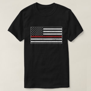 Camiseta Thin Red Line USA Flag Fireglass Orgulha Mãe Espos