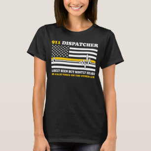 Camiseta Thin Yellow Line 911 Dispatcher Raramente Visto, M