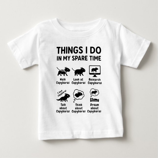 Camiseta Things I Do In My Spare Time Capybara Funny Pet (Frente)