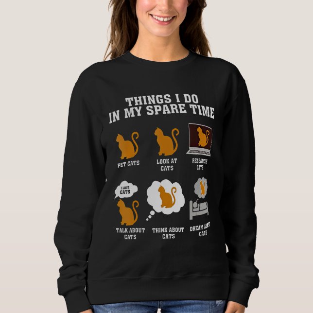 Camiseta Things I Do In My Spare Time  Cat (Frente)