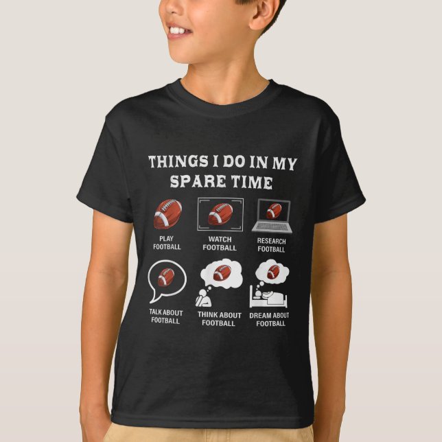 Camiseta Things I Do In My Spare Time Football Lover Funny  (Frente)