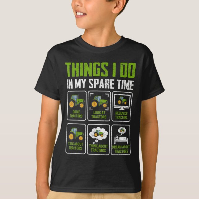 Camiseta Things I Do In My Spare Time Tractor Lovers  (Frente)