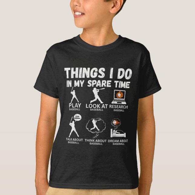 Camiseta Things I Do Spare Time Baseball Funny Player Men W (Frente)