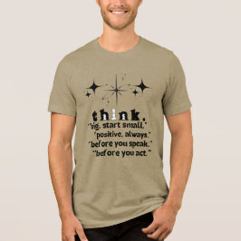 Camiseta Think Big Start Small Positive Quote Motive Tee